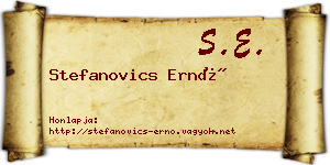 Stefanovics Ernő névjegykártya